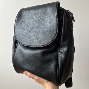 NWT S-Q Black Vegan Leather Convertible Backpack